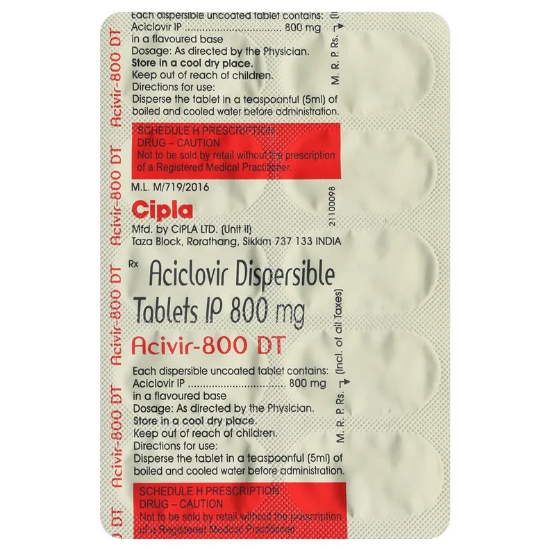 Acivir Dispersible Tablets 800mg